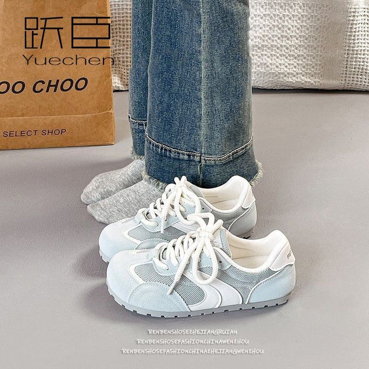夏季女鞋德训鞋子女2025新款网面透气厚底小白鞋休闲鞋
