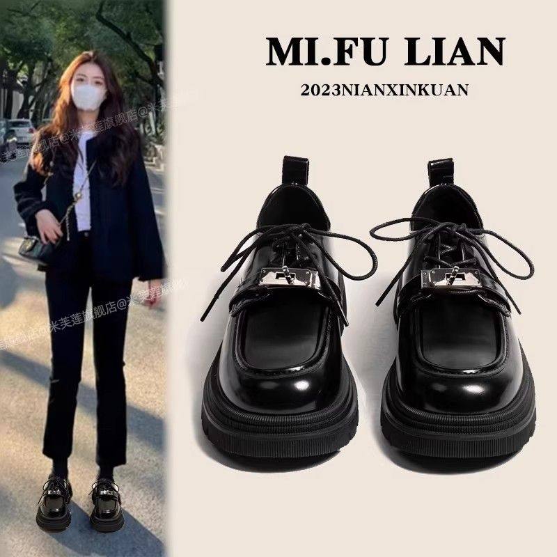厚底鞋女2026春秋新款英伦风小皮鞋女松糕黑色jk单鞋,女鞋,乐福鞋（豆豆鞋）,淘宝优惠券,粉丝福利购,淘宝优惠卷