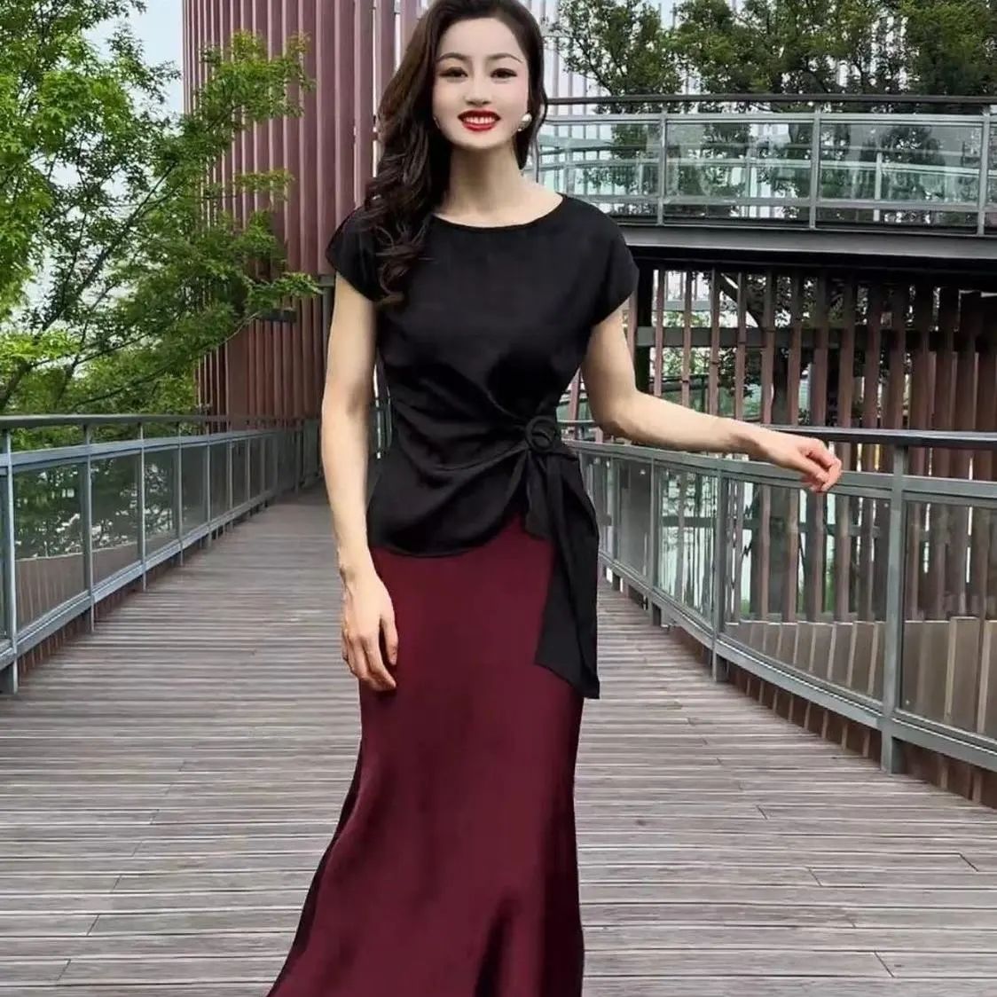 时尚气质御姐范鱼尾裙套装女