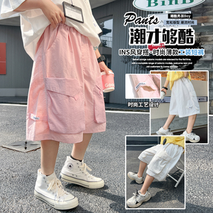 男孩痞帥風(fēng)五分褲 潮 寬松短褲 男童夏季 2025新款 中褲 韓版 中大童夏裝