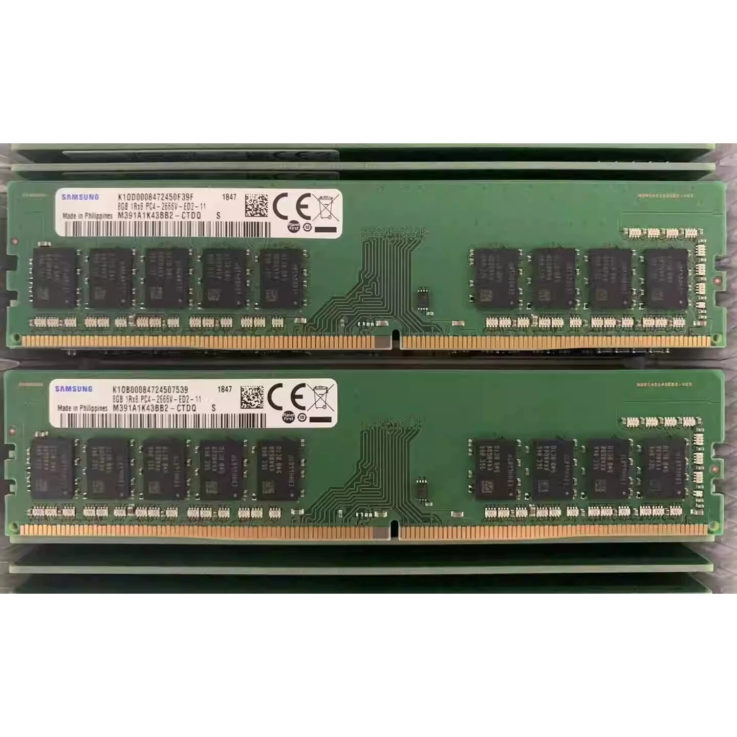 原厂 三星8G 1RX8 PC4-2666V-ED2-11 DDR4 2666 纯ECC UDIMM 内存