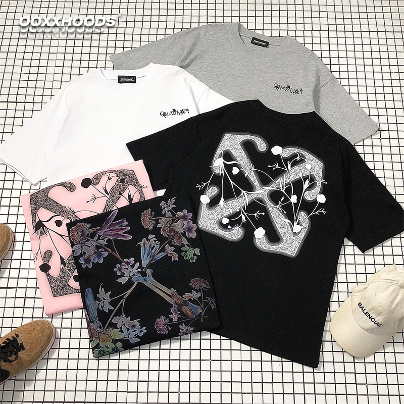 抽象艺术风小众特别潮箭头花枝2025夏纯棉短袖T恤潮牌半截袖tee