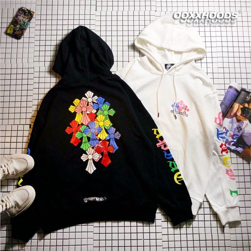 个性街头彩色印花十字架重叠薄款