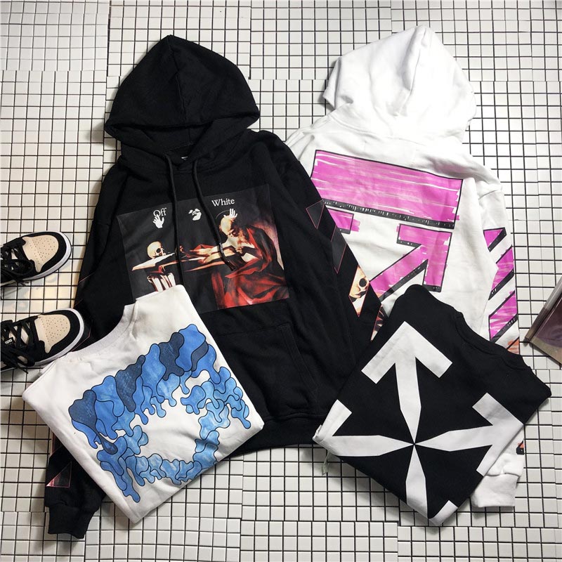 几何条纹斑马线圆领薄款情侣卫衣