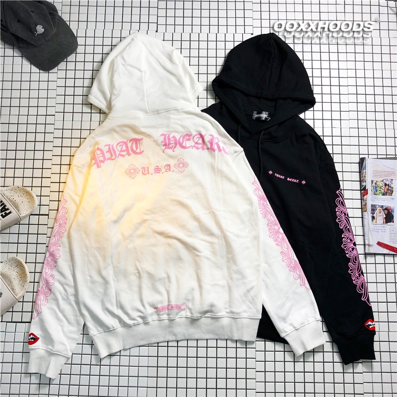 粉色系pink纯真字印花臂卫衣