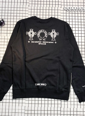 深灰色经典yyds十字架马蹄印花拉链开衩宽松oversize欧美ins卫衣