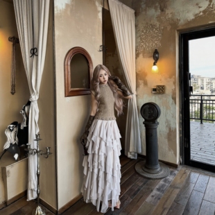 EVAN【对版本●设计师】度假风设计感显瘦针织裙长款不规则连衣裙