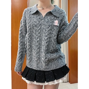 对版 孤品限量款 千金miu风可爱少女秋冬甜美针织毛衣外套短外套