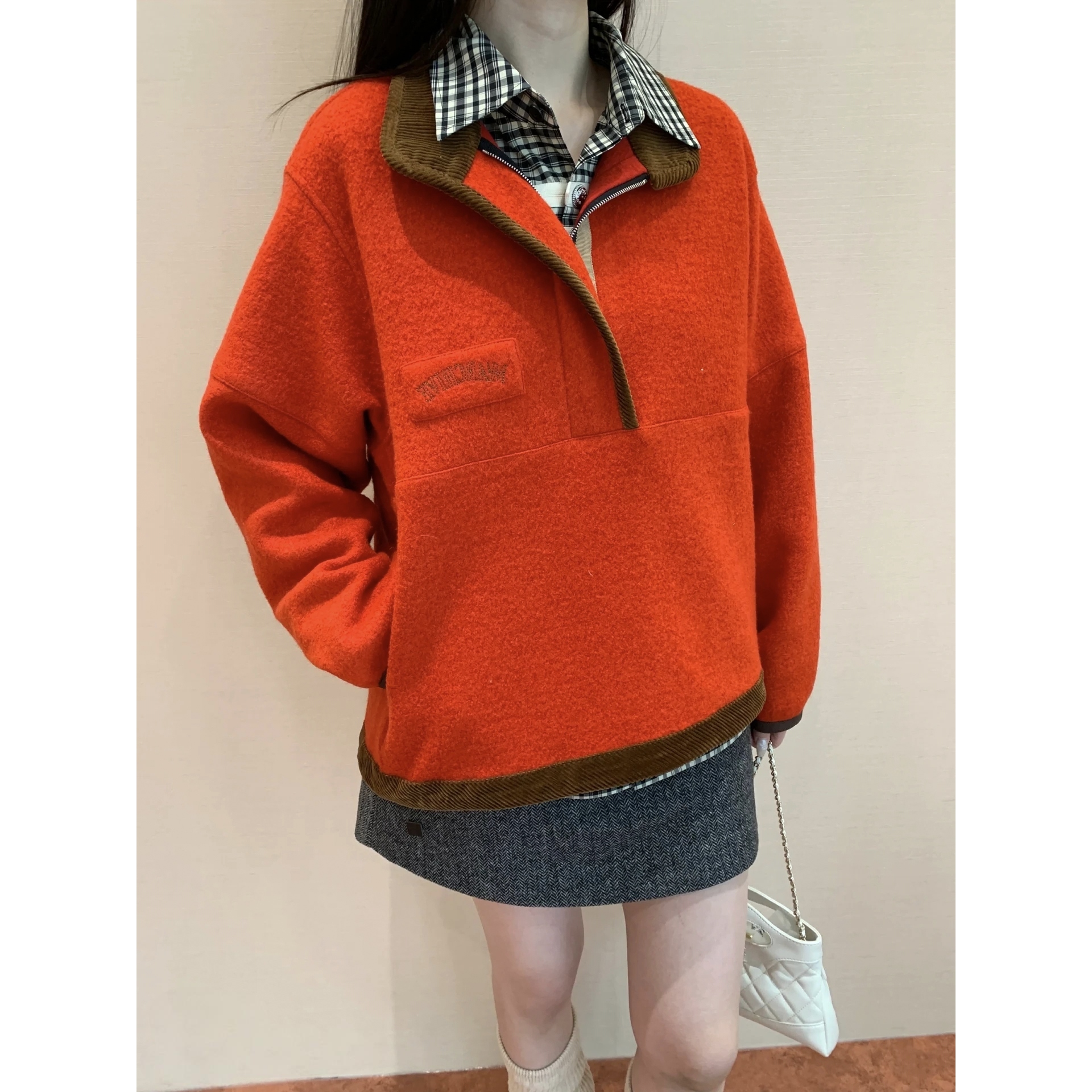 孤品限量|【正红】正确MARCHAN | 保暖羊毛卫衣外套百搭上衣休闲