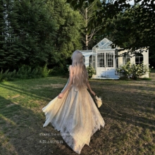 孤品【对版现货】仙女设计感挂脖露背吊带上衣不规则网纱半裙ycbt