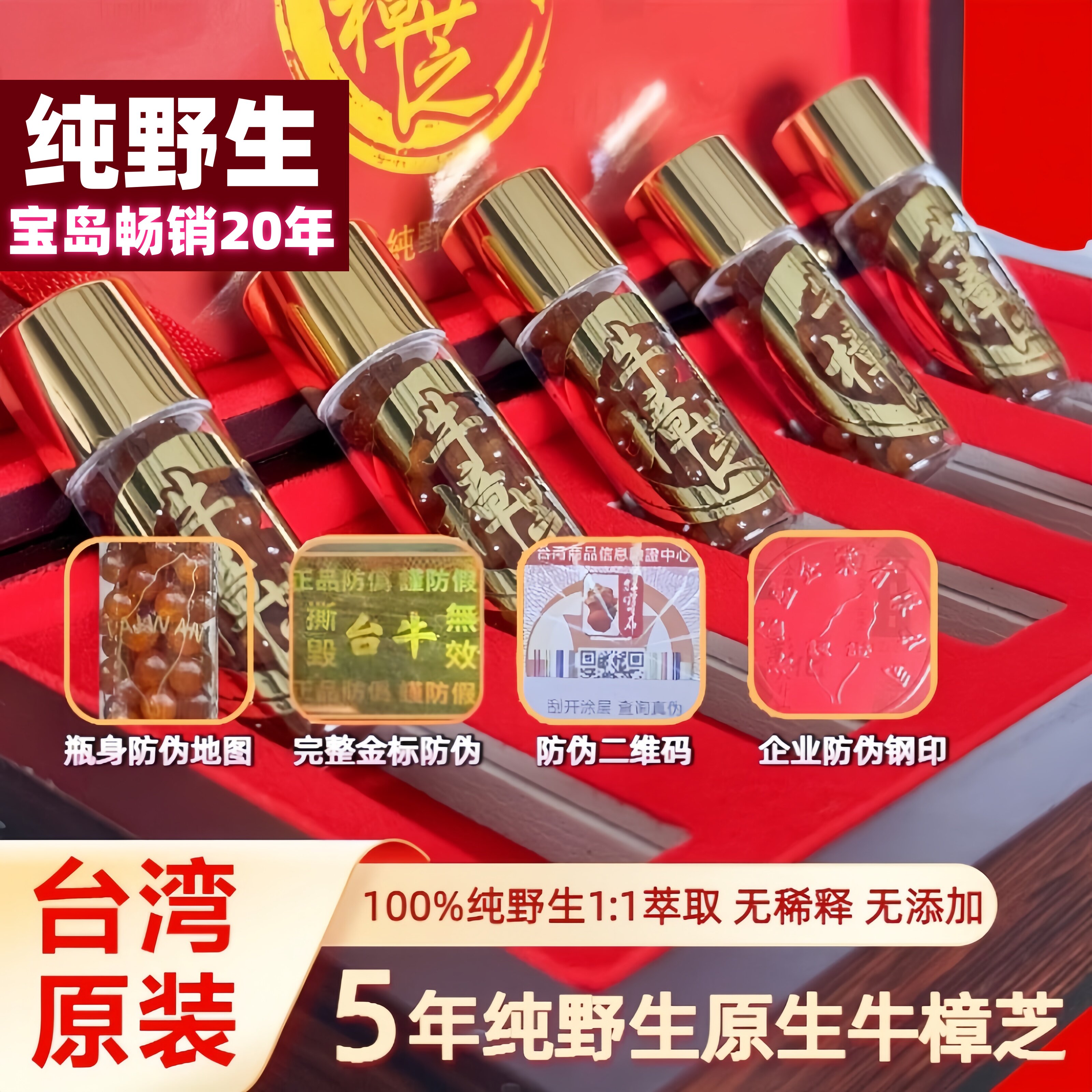 台湾原装正品牛樟芝100%纯野生