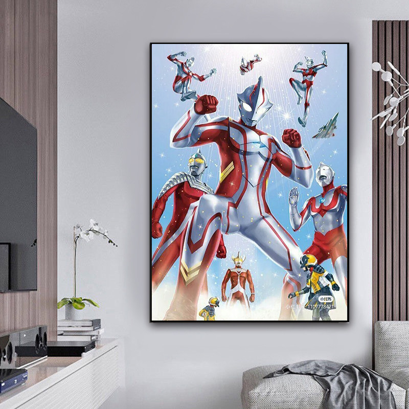 奥特曼十字绣2024新款棉丝线梦比优斯儿童简单手工贴满砖5d钻石画