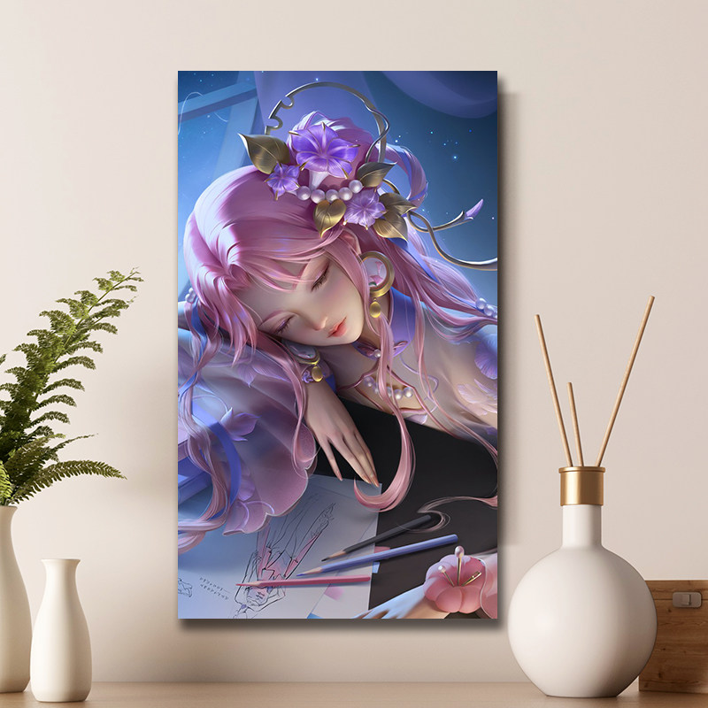 王昭君十字绣乞巧织情竖版2021新款客厅王者荣耀卡通动漫5d钻石画