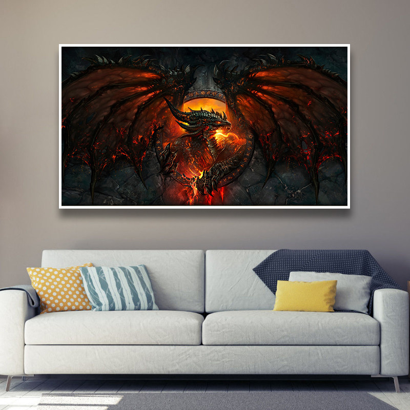 魔兽世界十字绣龙2024新款死亡之翼卡通游戏简单手工满砖5d钻石画