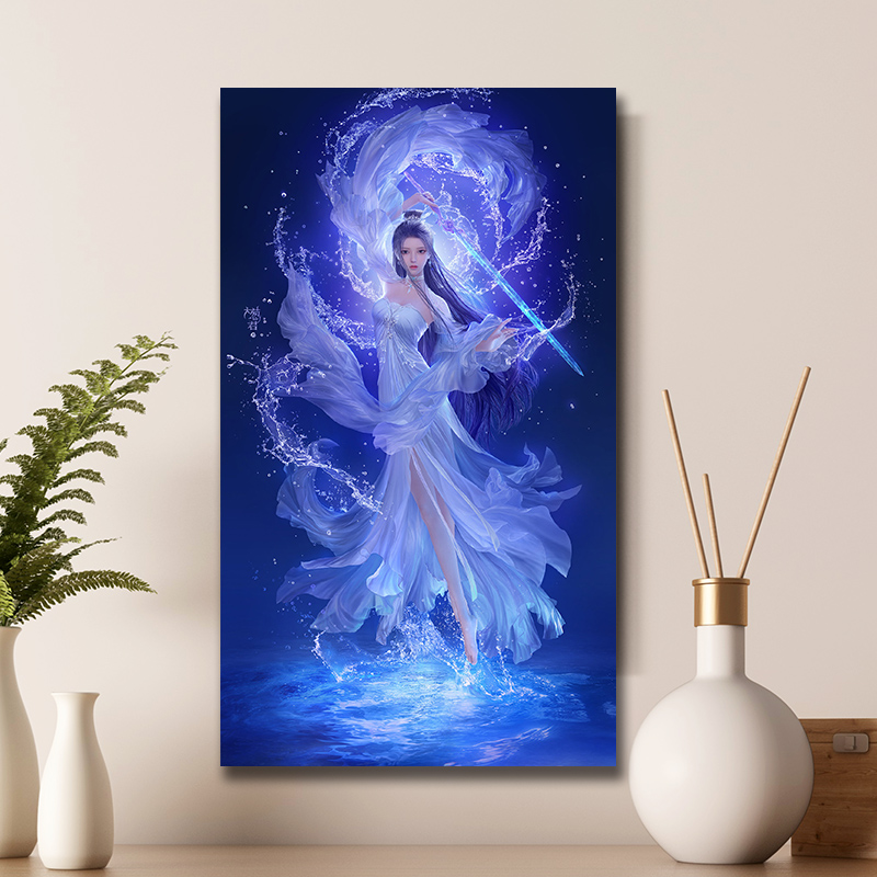 剑网三十字绣2022新款蓝衣仙子陆雪琪古风美女手工贴满砖5d钻石画
