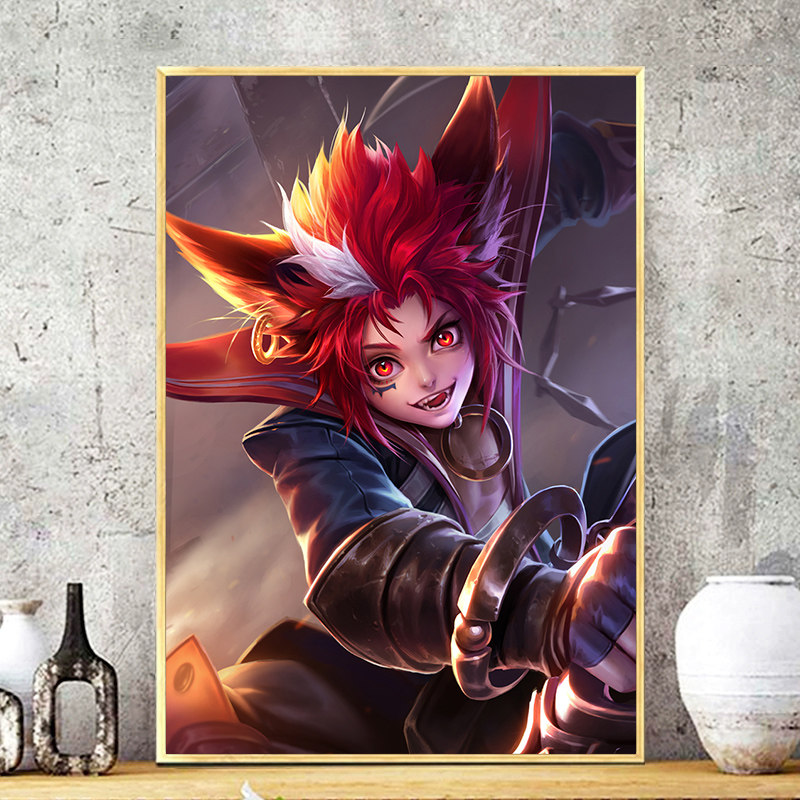 百里玄策嚣狂之镰十字绣线绣王者荣耀皮肤新款客厅卧室满砖钻石画