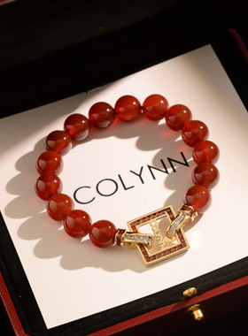 colynn蔻琳恩幸运方深红色手链