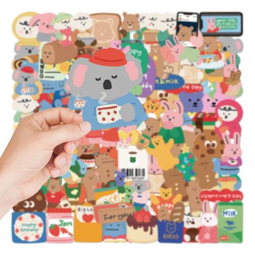 100张韩国dailylike贴纸ins风装饰手机壳高颜值DIY贴画韩系小熊