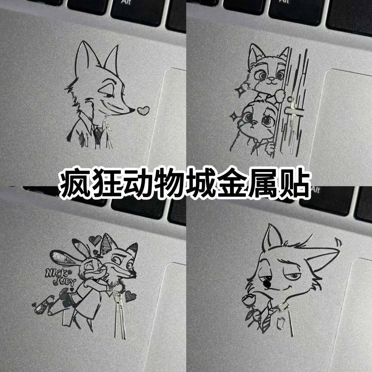 手绘卡通狐狸疯狂动物城手机贴