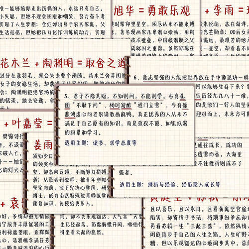 48张经典人物组合素材贴纸高考作文素材提分神器diy手机壳笔记本
