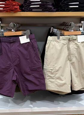 夏季男装户外防泼水尼龙休闲腰带直筒短裤482937/463870/470617