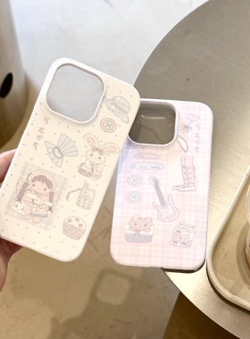 始菲林简约ins系列「女孩芭蕾舞」小众粉色黄色两款可爱适用于苹果14promax二合一全包安卓