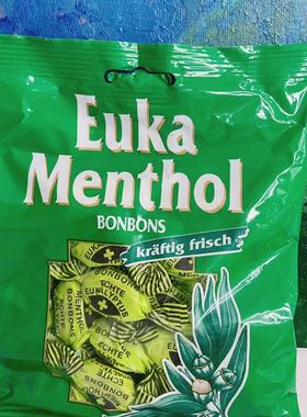 德国采购Euka MEnthol BONBONS欧卡润喉糖150g薄荷糖桉叶糖开车