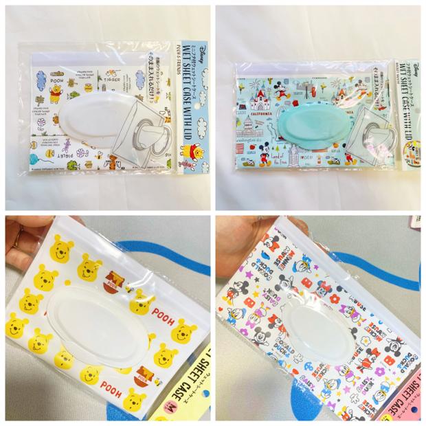 现货日本迪士尼维尼熊米奇自带盖子湿巾收纳套收纳袋可反复用