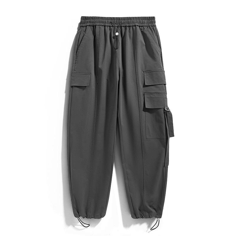 复古工装裤男春季新款美式休闲口袋抽绳束脚直筒裤A321-K9885-P55,男装休闲裤,电商A321