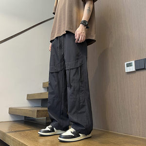 春秋新款户外宽松直筒束脚裤立体裁剪工装休闲裤A321-K9875-P55图片