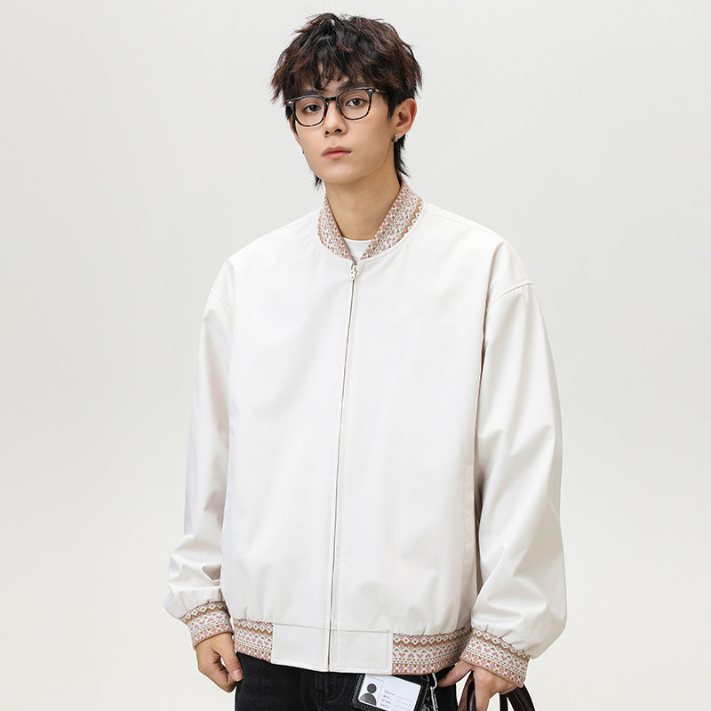 春秋复古棒球服撞色宽松休闲夹克外套A321-J9978-P75,男装夹克,电商A321