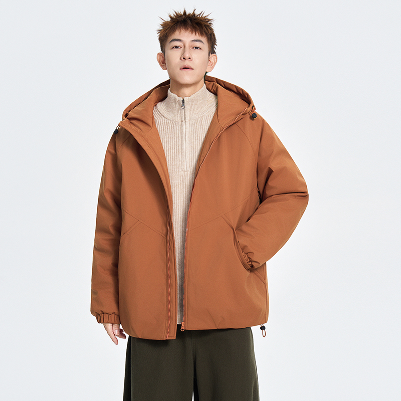 冬季纯色连帽休闲棉衣宽松百搭纯色棉服外套A321-MY8850-P90，男装棉衣，电商A321