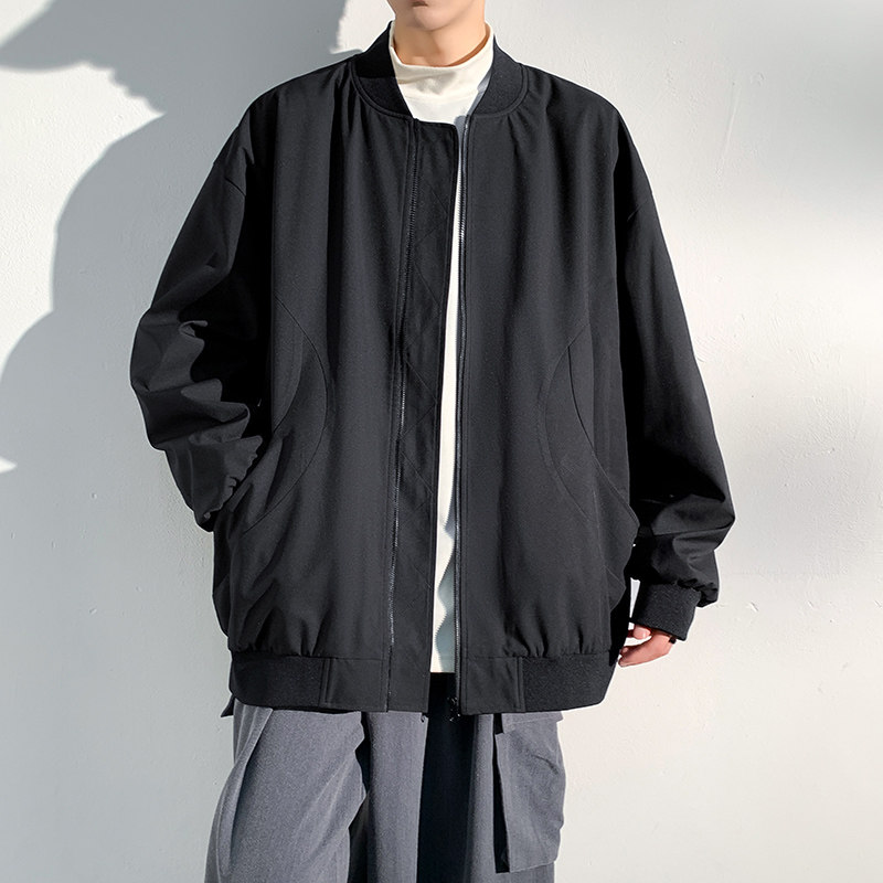 现货美式复古棒球服外套纯色潮牌宽松休闲飞行夹克A321-J7803-P55,男装夹克,电商A321