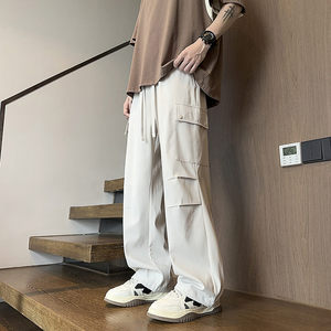 户外多口袋褶皱直筒休闲裤可调节束脚裤A321-K9886-P50图片