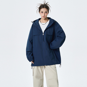 纯色春秋男女百搭工装夹克连帽外套A321-J7982-P75,男装夹克,电商A321