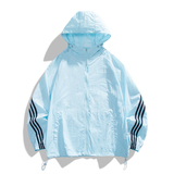 夏季条纹休闲男女连帽防晒衣宽松外套A321-FS7733-P55，商品下架区，电商A321