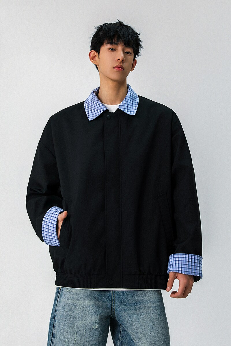 现货春秋美式领可拆卸外套潮牌棒球服冲锋衣夹克A321-J9963-P75,男装夹克,电商A321