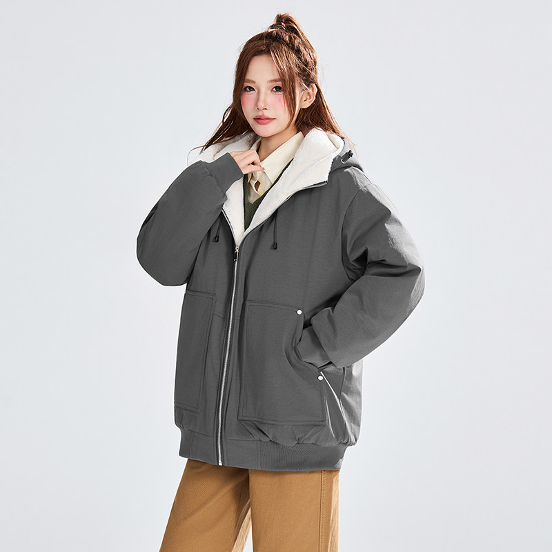 冬季纯色羊羔毛棉衣宽松百搭休闲棉衣棉袄A321-MY8854-P99,男装棉衣,电商A321