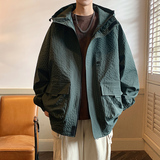现货外套男户外连帽夹克春秋工装设计感百搭冲锋衣A321-J7811-P75，男装夹克，电商A321
