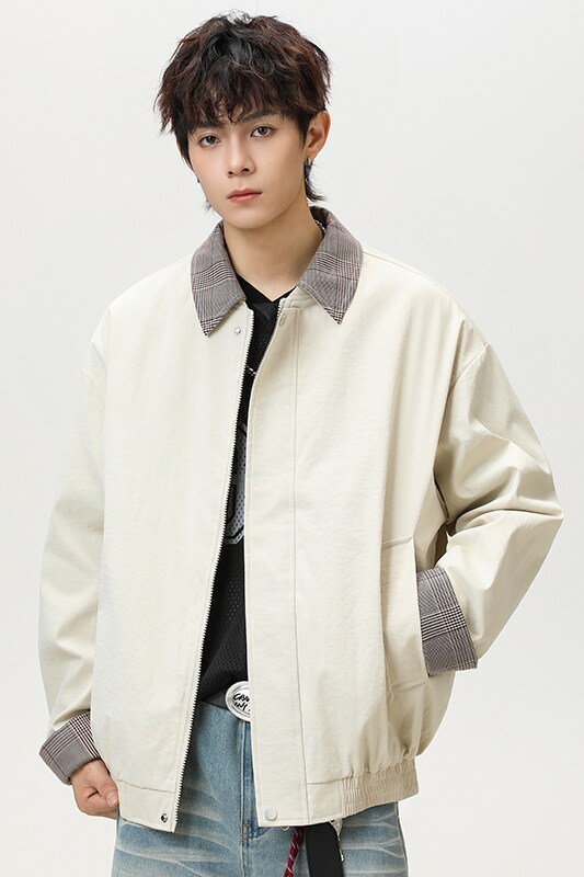 现货百搭休闲外套可拆卸领宽松男女休闲夹克A321-J9957-P75,男装夹克,电商A321
