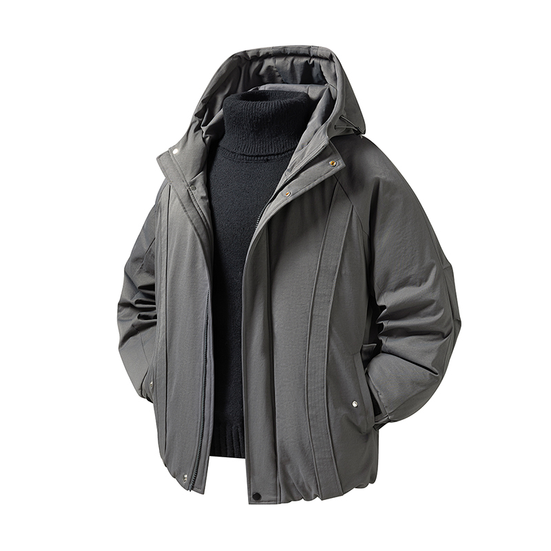 冬季纯色连帽棉服宽松休闲褶皱外套棉衣A321-MY8855-P99，男装棉衣，电商A321