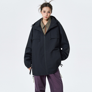 纯色春秋男女百搭工装夹克连帽外套A321-J7982-P75图片