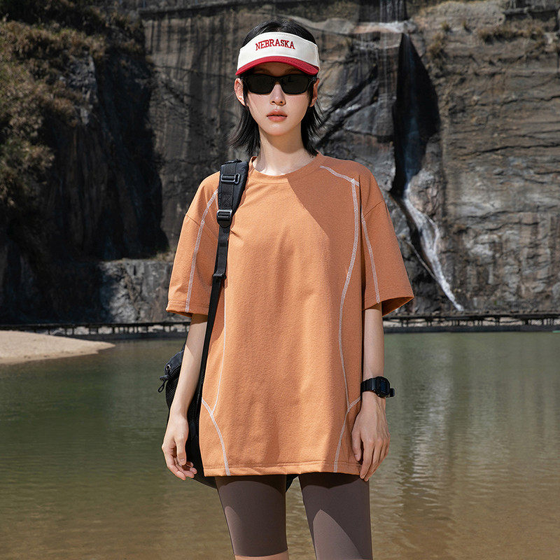 美式短袖t恤夏季冰感速干男女潮牌宽松袖T恤上衣A321-TX302-P35图片