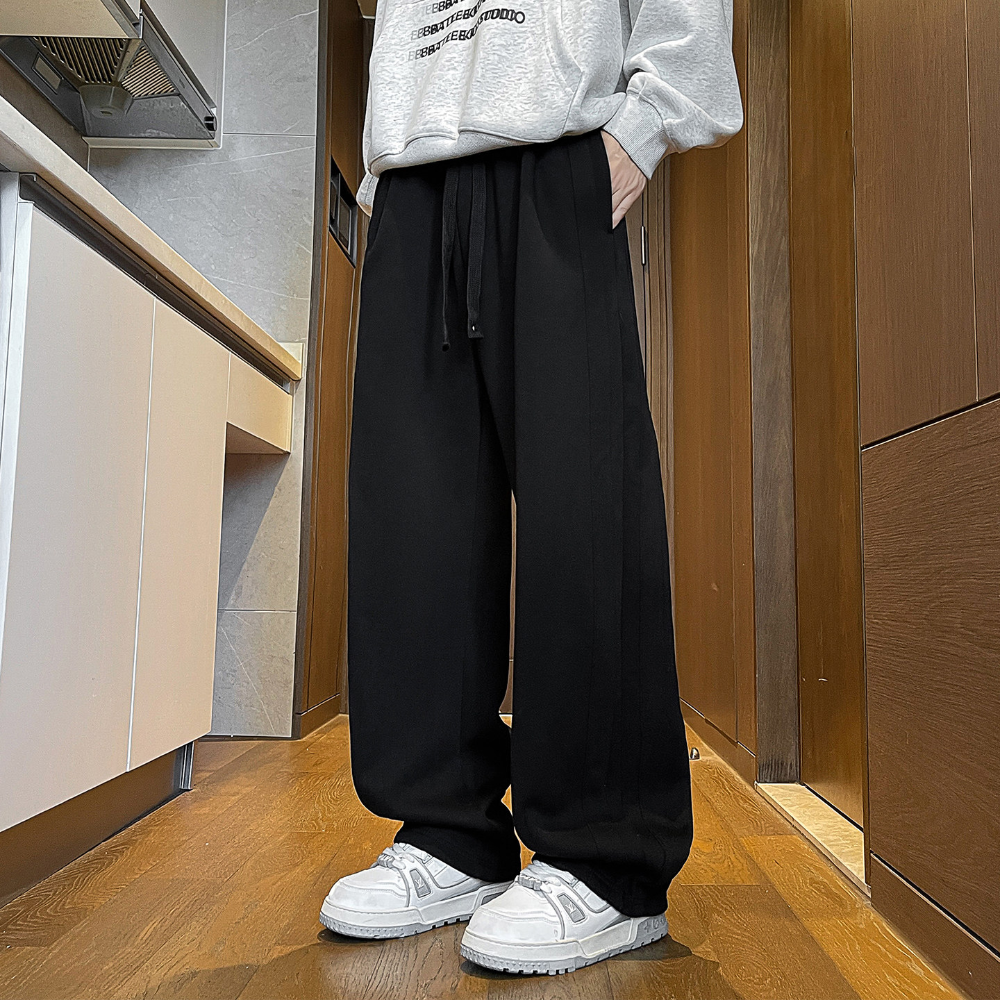 秋季直筒弯刀裤百搭华棉休闲卫裤A321-K331-特P50 控69图片