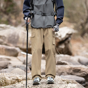 复古工装裤男春季新款美式休闲口袋抽绳束脚直筒裤A321-K9885-P55图片
