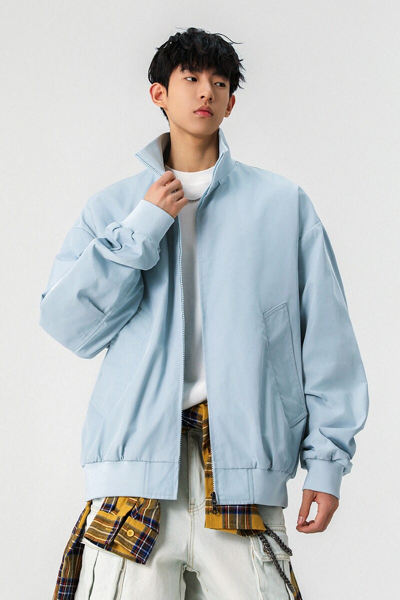 春秋新款棒球服美式立领宽松百搭夹克A321-J9972-P80,男装夹克,电商A321