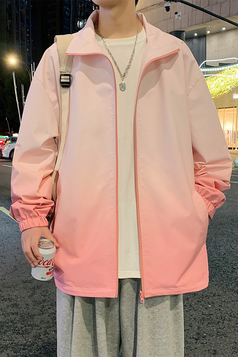 防水渐变夹克潮牌宽松两面穿复古立领防风冲锋衣A321-J7906-P70,男装夹克,电商A321