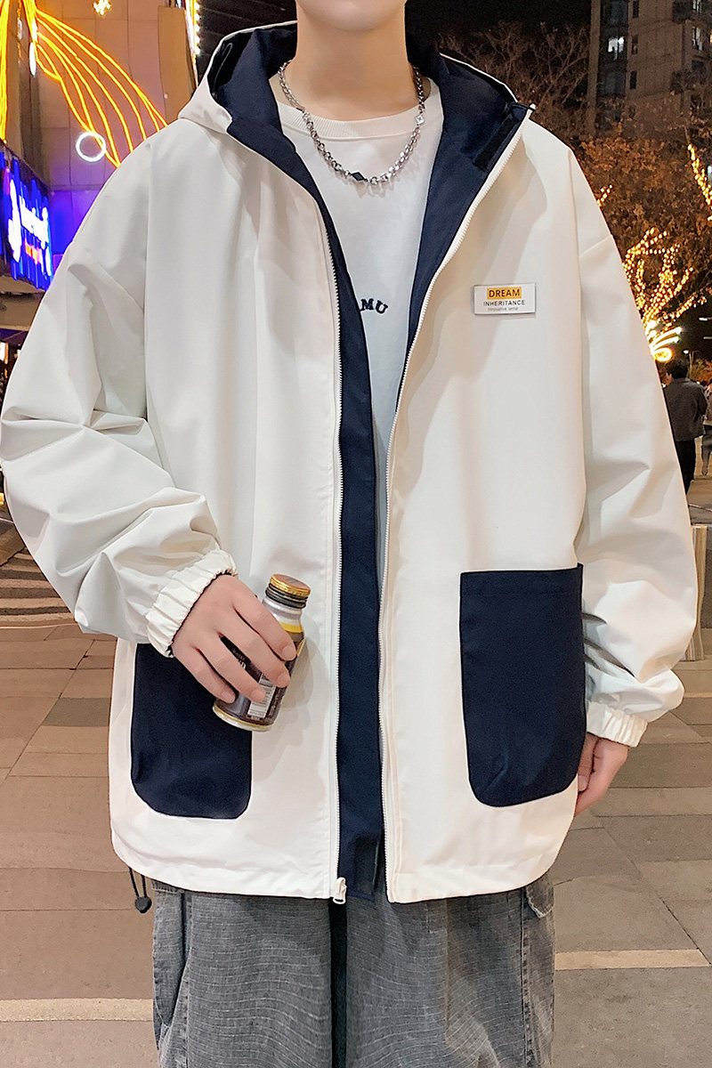 连帽冲锋衣外套春秋潮牌宽松休闲户外两面穿夹克A321-J7902-P70,男装夹克,电商A321