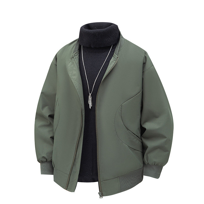 美式复古棒球服外套男纯色潮牌宽松休闲飞行夹克A321-J7803-P55,男装夹克,电商A321