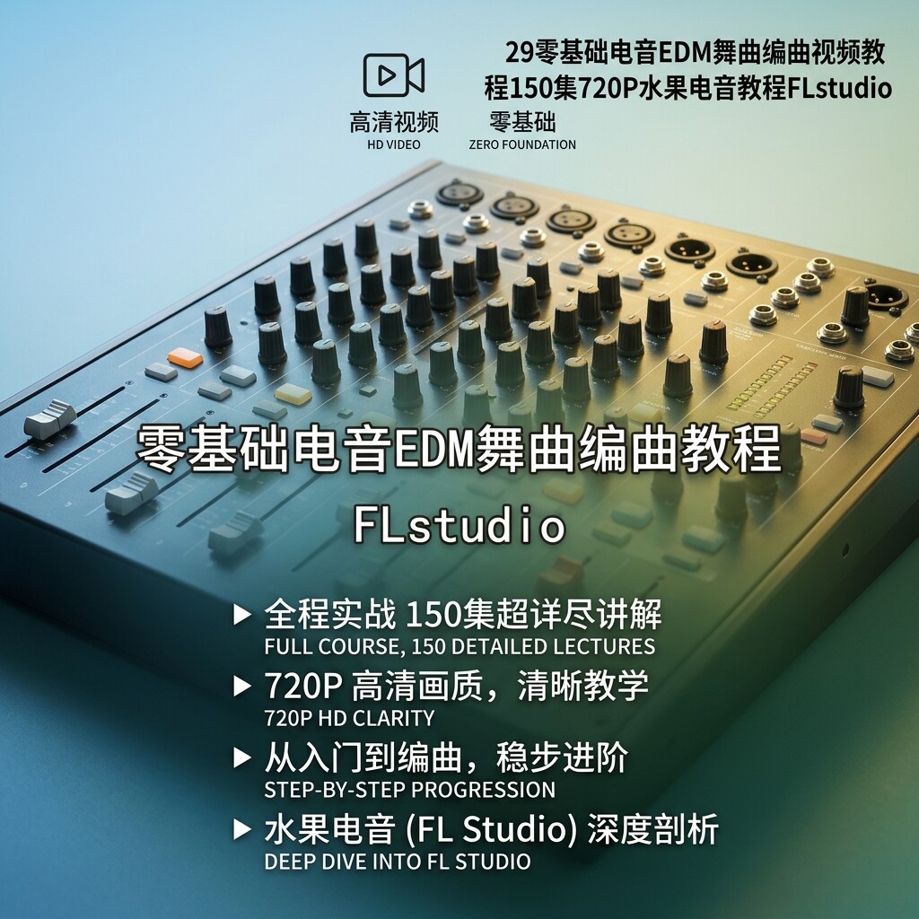 2026零基础EDM电音舞曲编曲教程FLstudio水果实战编曲进阶教学课